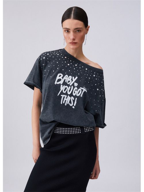 T-shirt woman black LIU JO | WA6131J3868/P9262